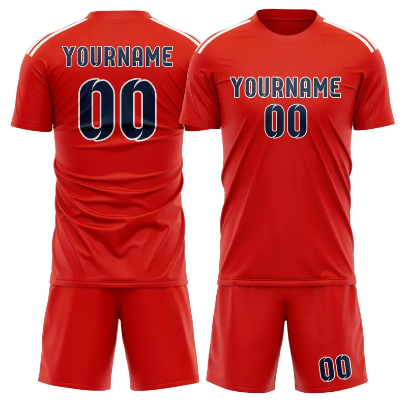 Custom Orange Red Blue Soccer Set made by Tailorly