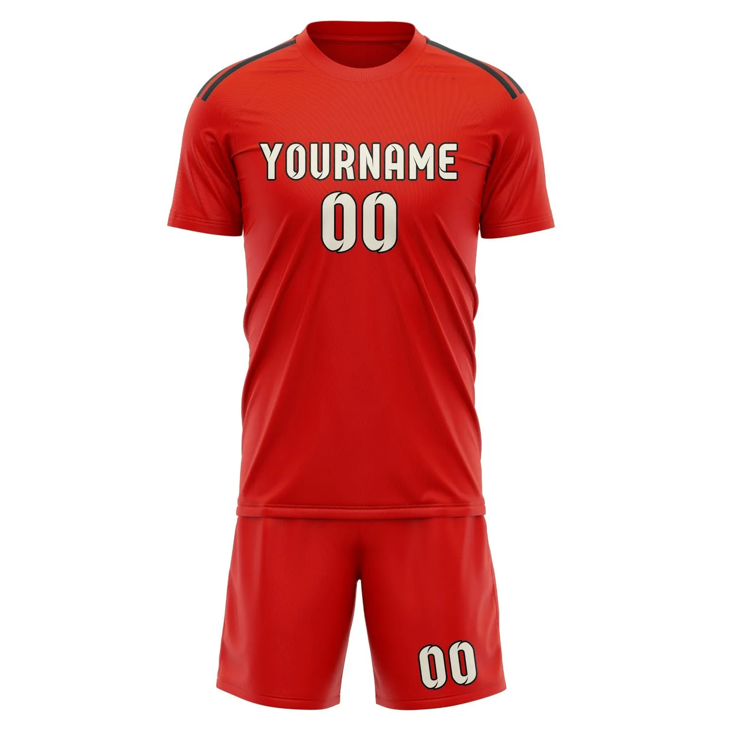 Custom Orange Red Cream Soccer Set sold by Tailorly product image thumbnail 2