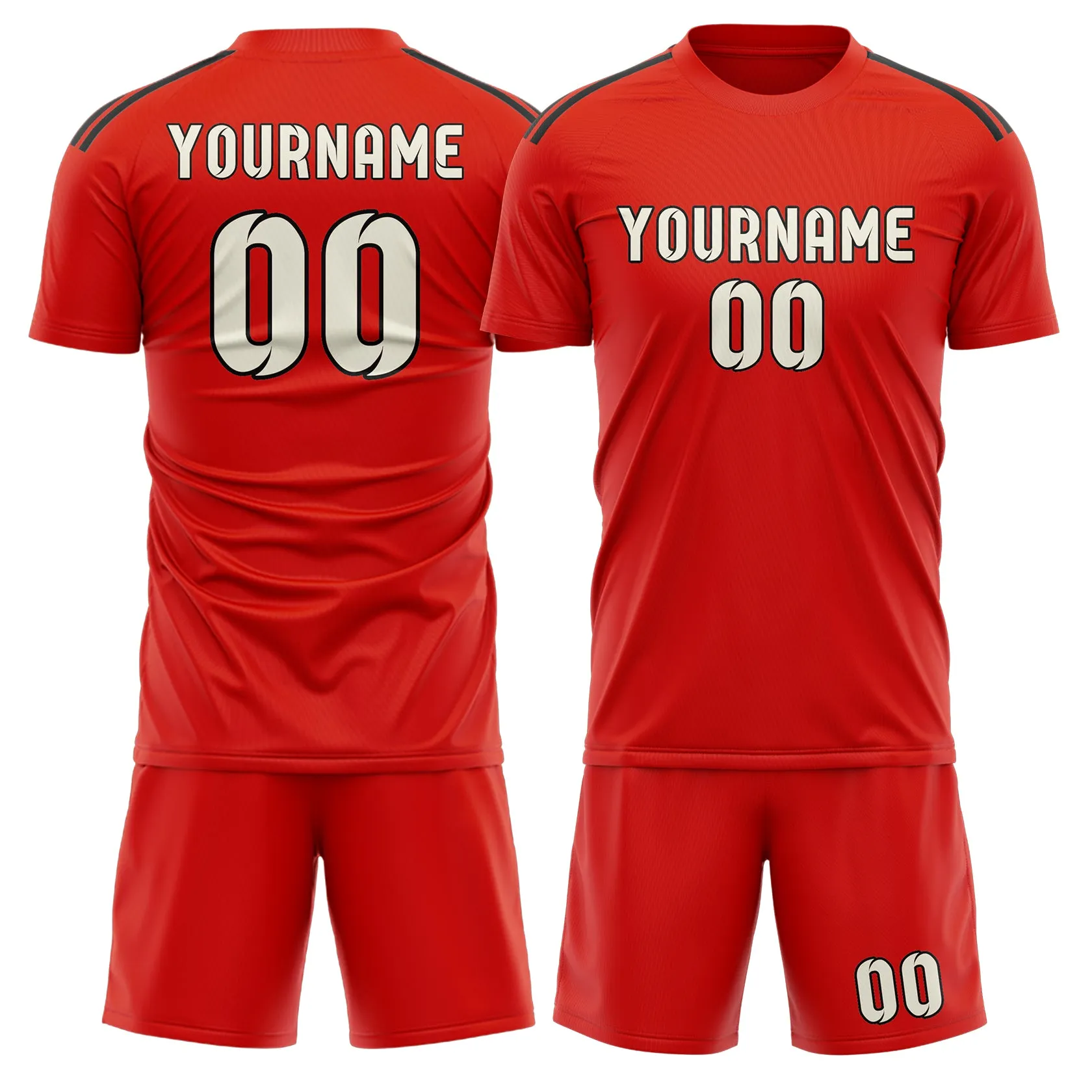 Custom Orange Red Cream Soccer Set sold by Tailorly