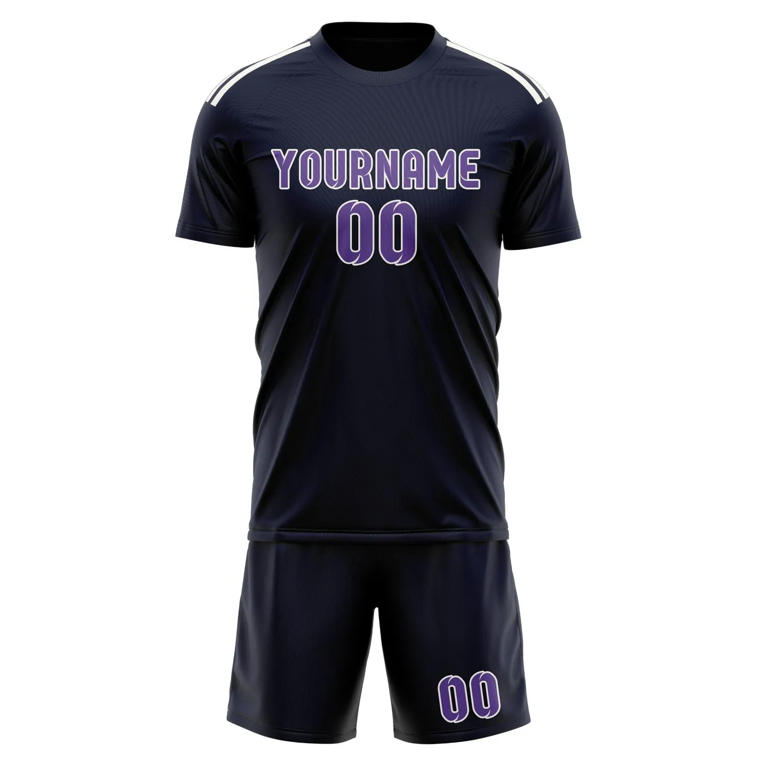 Custom Navy Light Purple Soccer Set sold by Tailorly product image thumbnail 2