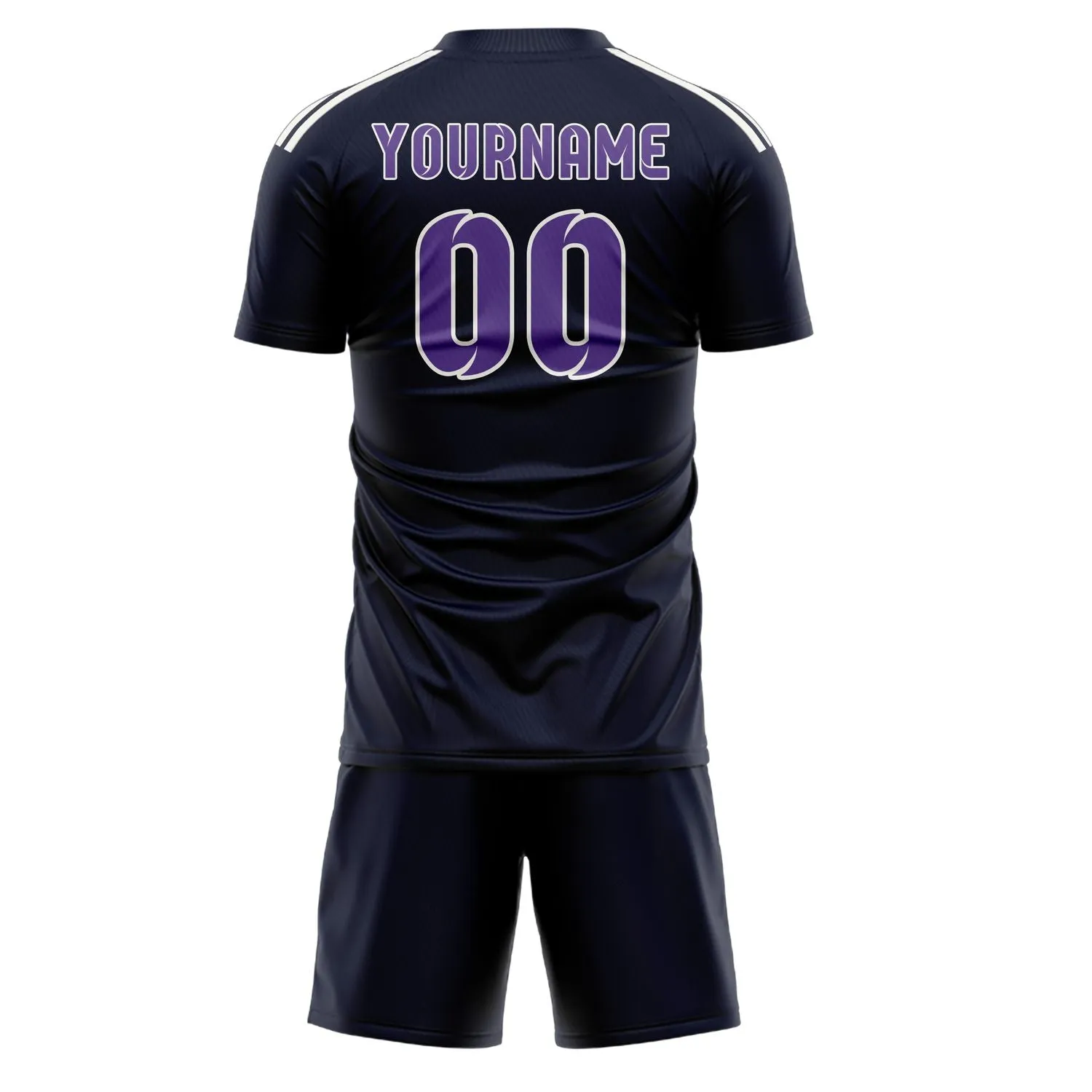 Custom Navy Light Purple Soccer Set sold by Tailorly product image thumbnail 3