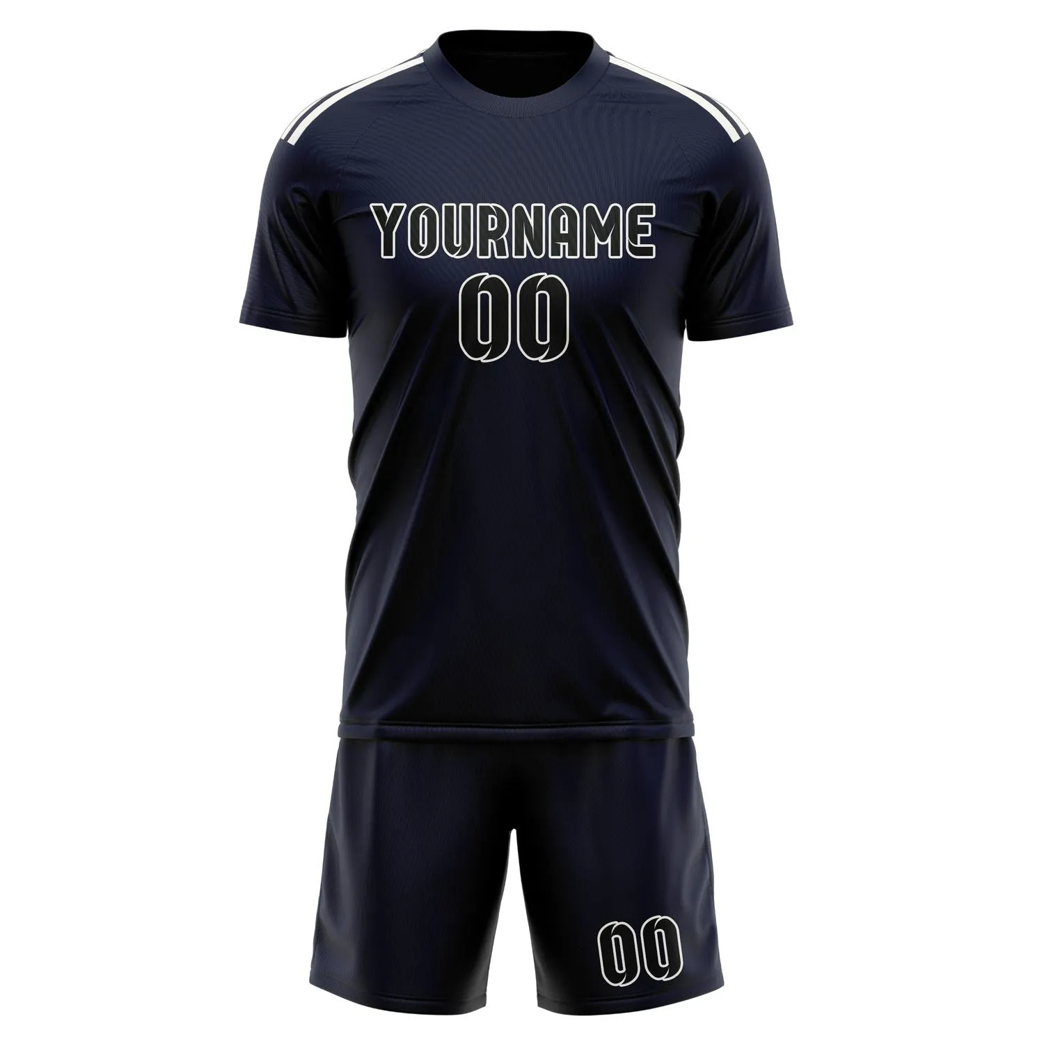 Custom Navy Black Soccer Set sold by Tailorly product image thumbnail 2
