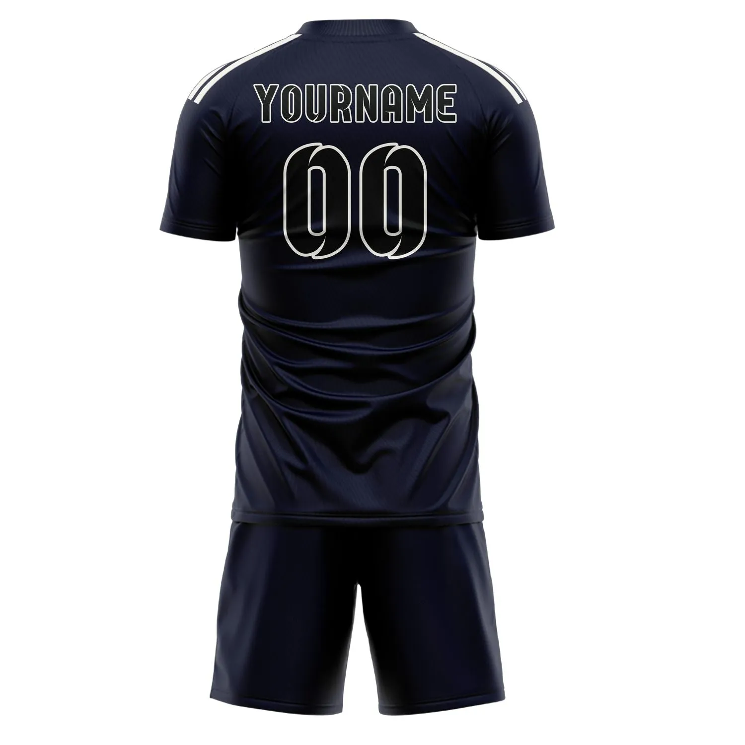 Custom Navy Black Soccer Set sold by Tailorly product image thumbnail 3