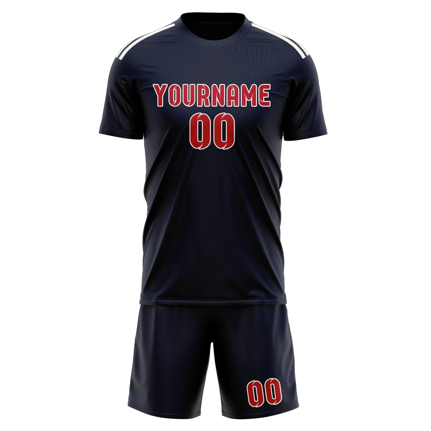 Custom Navy Red Soccer Set sold by Tailorly product image thumbnail 2