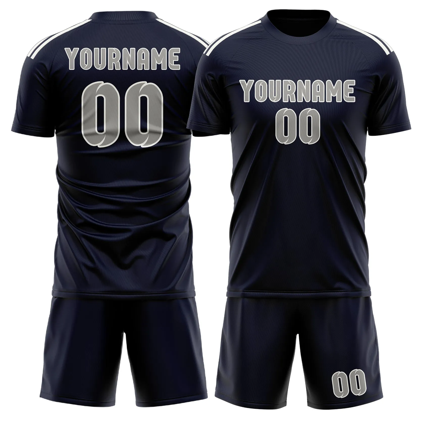 Custom Navy Gray Soccer Set sold by Tailorly