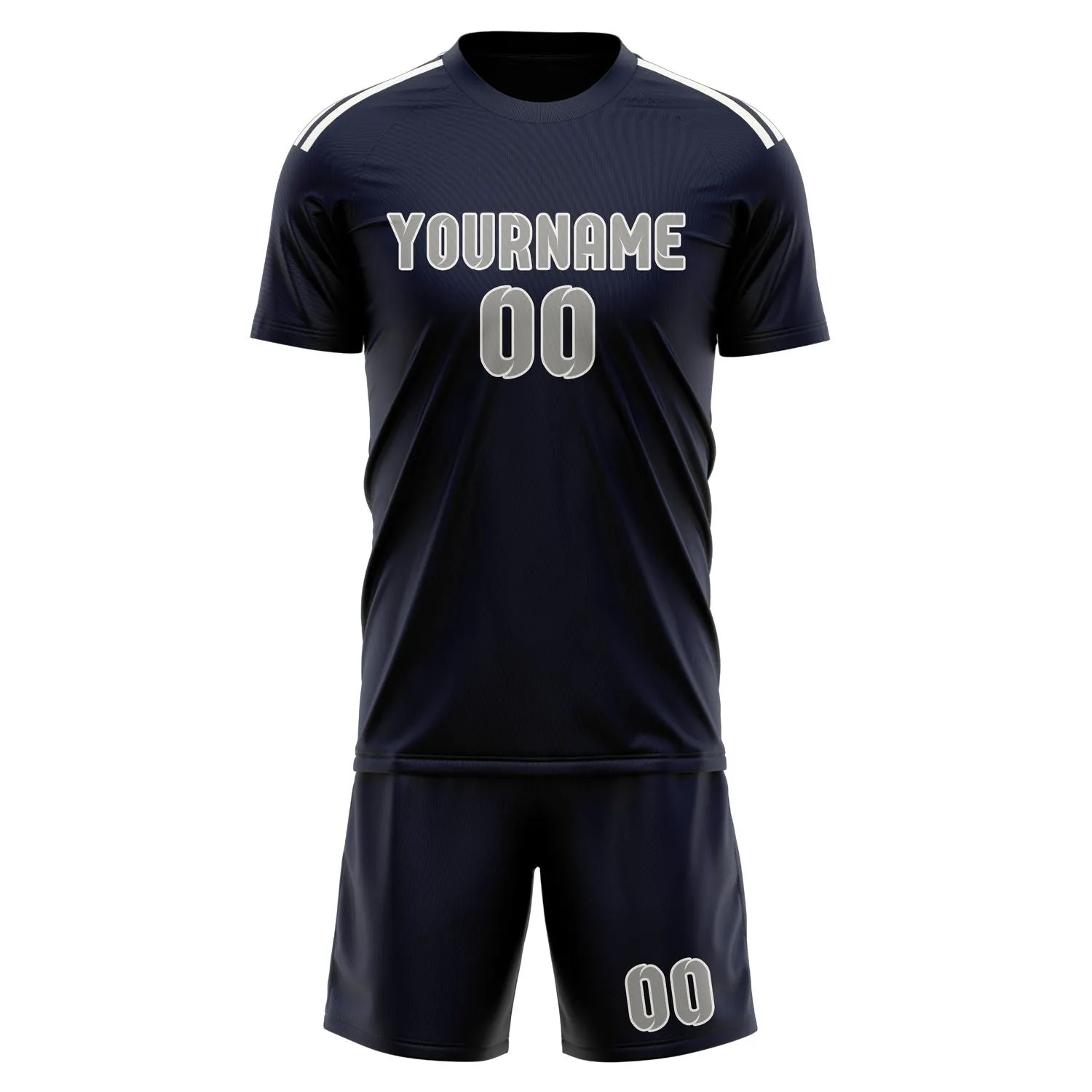 Custom Navy Gray Soccer Set sold by Tailorly product image thumbnail 2