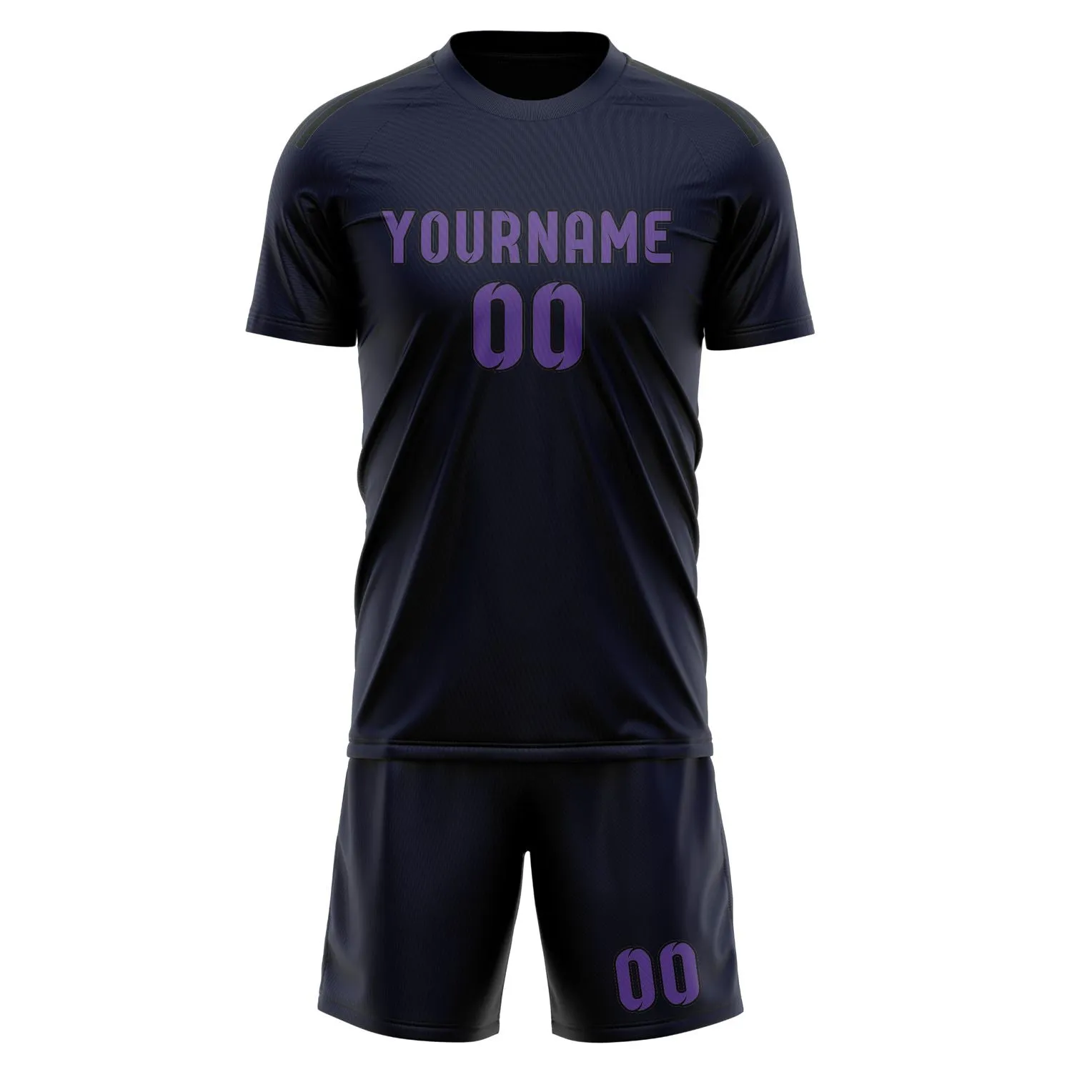 Custom Navy Light Purple Soccer Set sold by Tailorly product image thumbnail 2