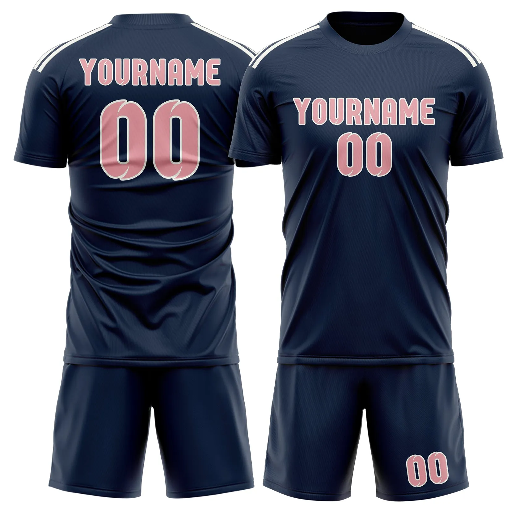 Custom Blue Light Pink Soccer Set sold by Tailorly