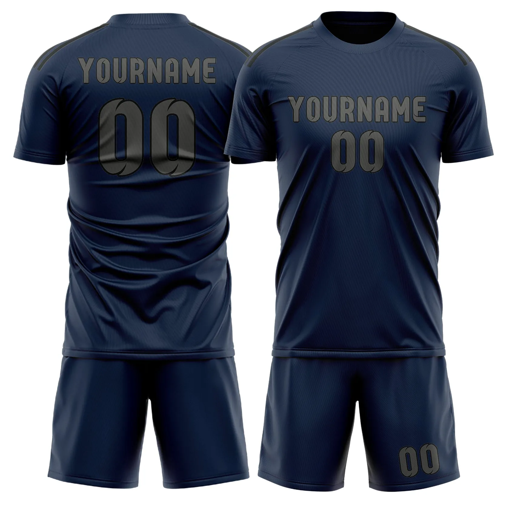 Custom Blue Dark Grey Soccer Set sold by Tailorly