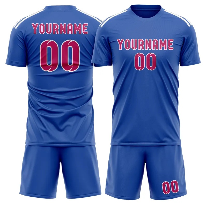 Custom Sky Blue Pink Soccer Set made by Tailorly