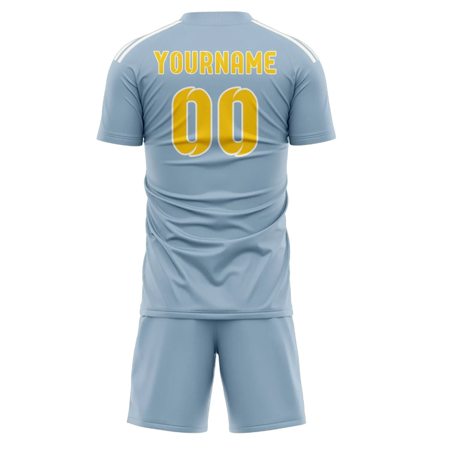 Custom Light Blue Gold Soccer Set sold by Tailorly product image thumbnail 3