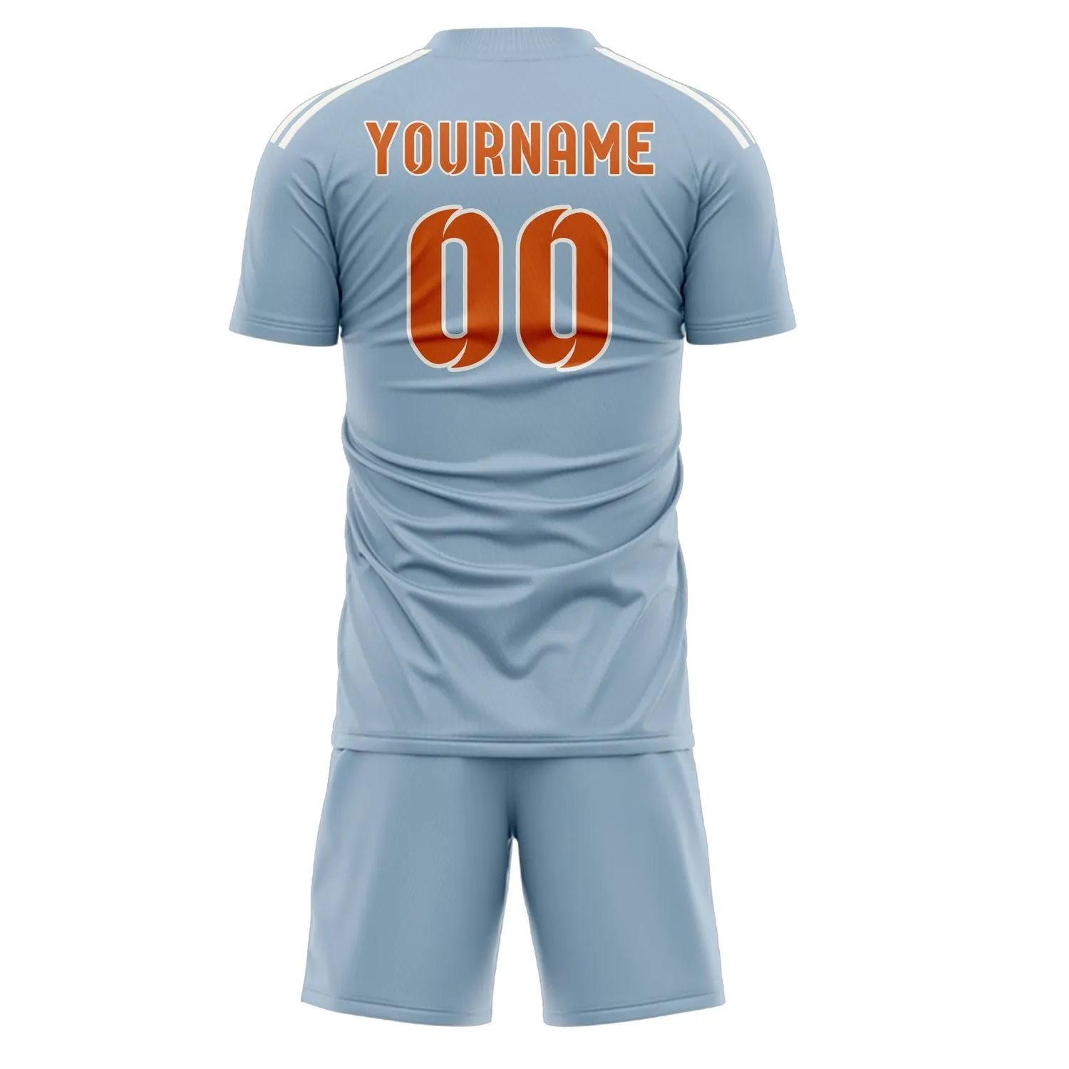 Custom Light Blue Orange Soccer Set sold by Tailorly product image thumbnail 3