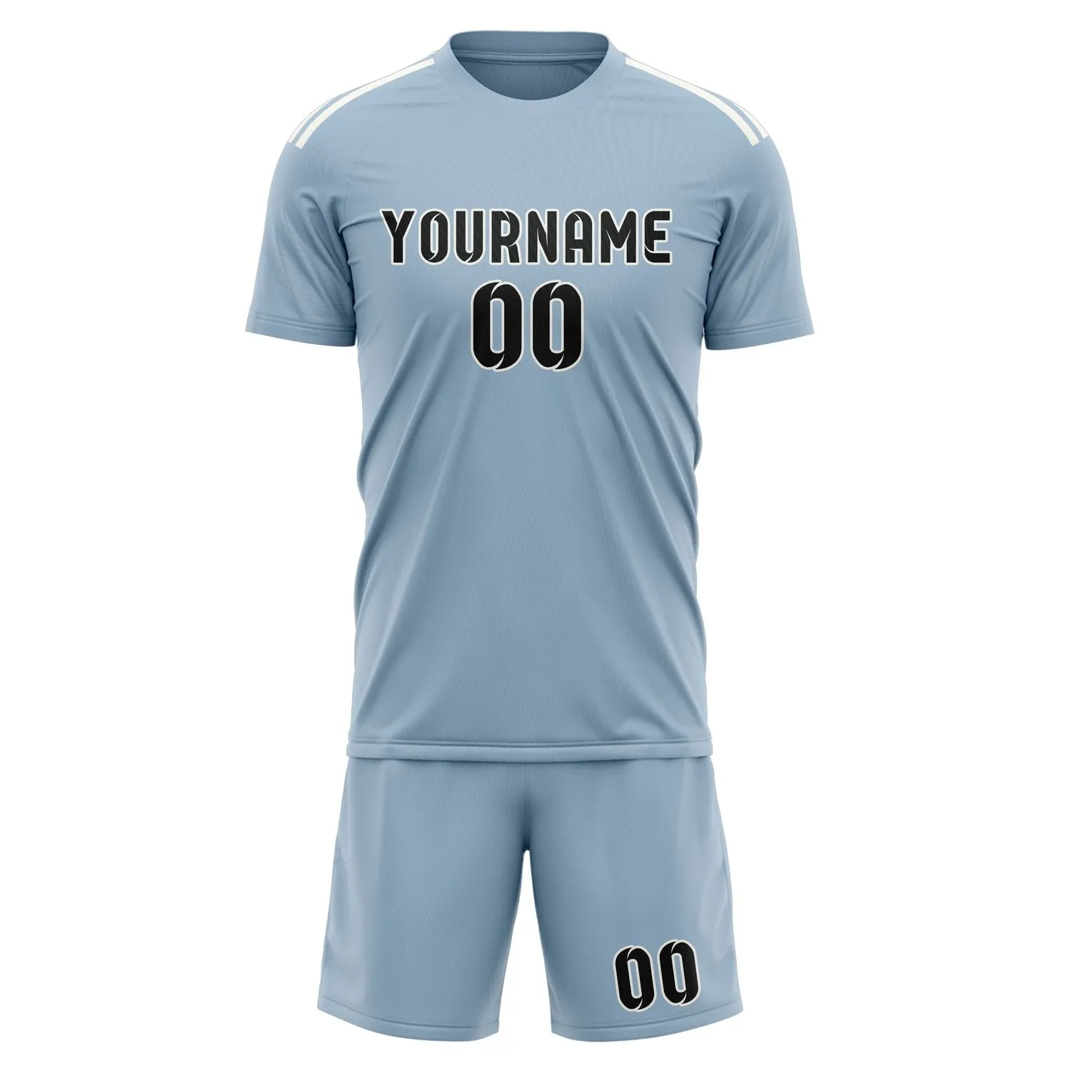 Custom Light Blue Black Soccer Set sold by Tailorly product image thumbnail 2