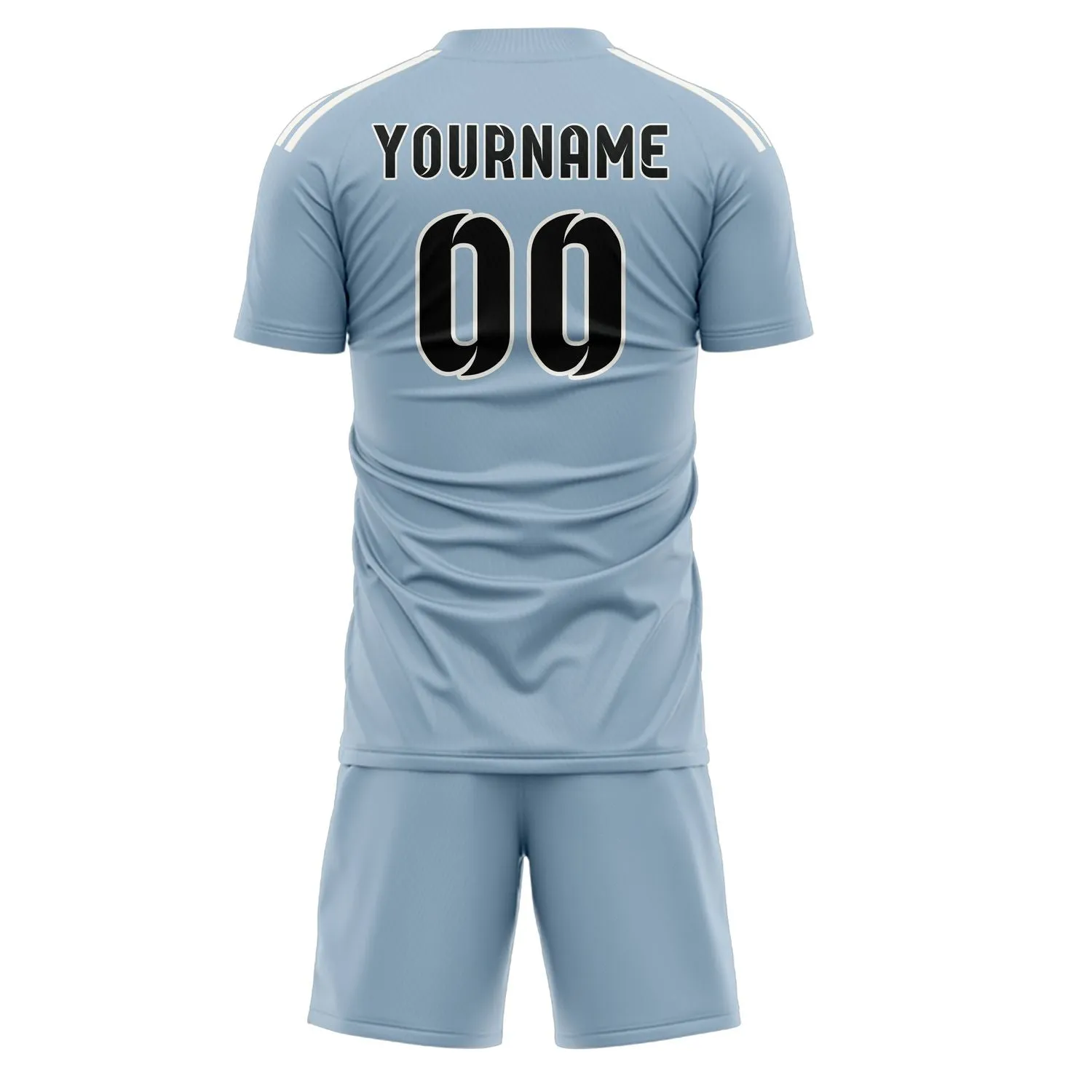 Custom Light Blue Black Soccer Set sold by Tailorly product image thumbnail 3
