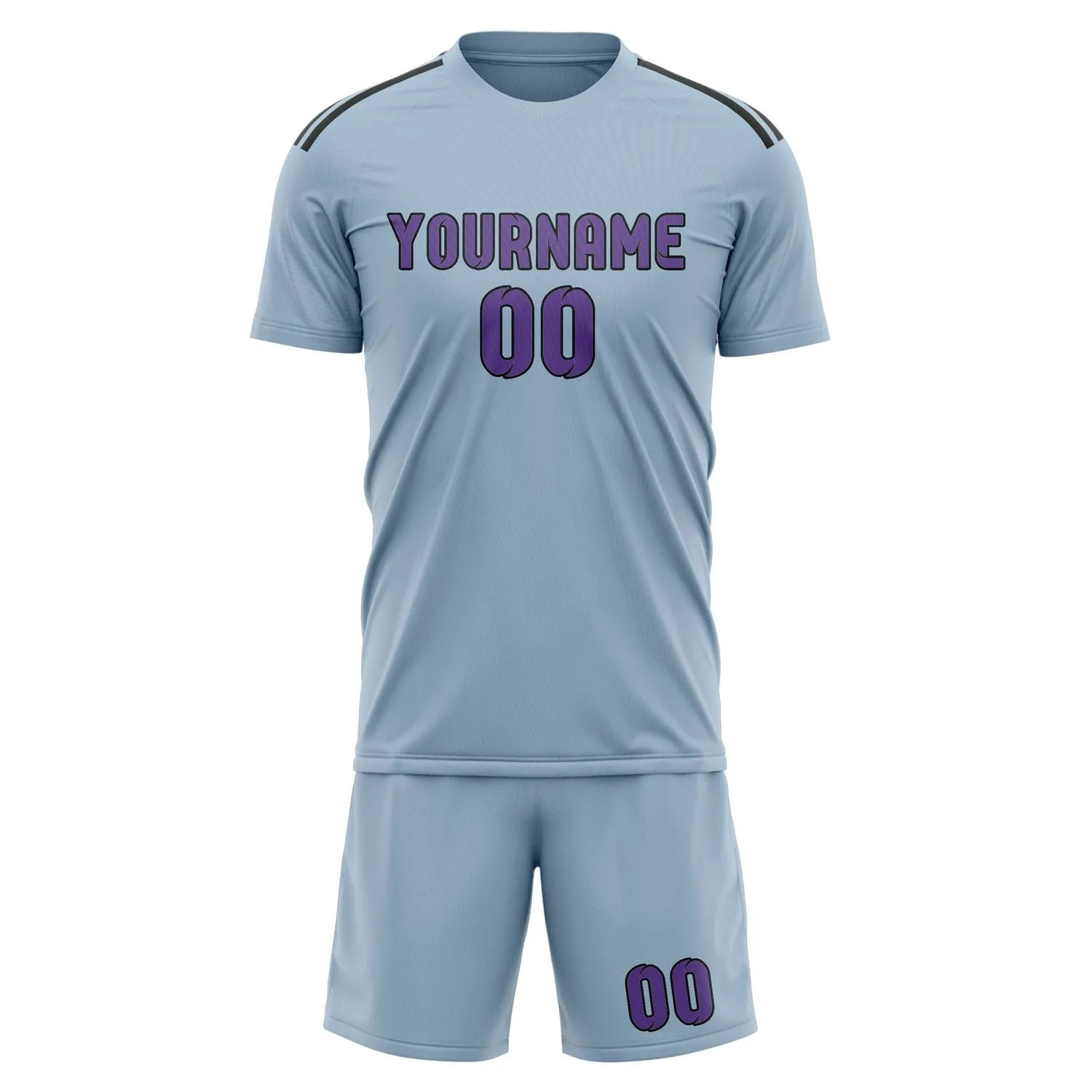 Custom Light Blue Light Purple Soccer Set sold by Tailorly product image thumbnail 2