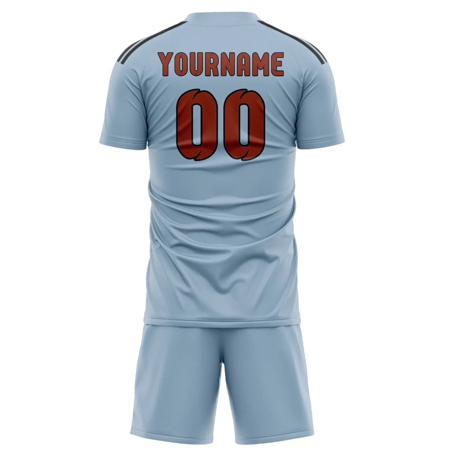 Custom Light Blue Coral Red Soccer Set sold by Tailorly product image thumbnail 3