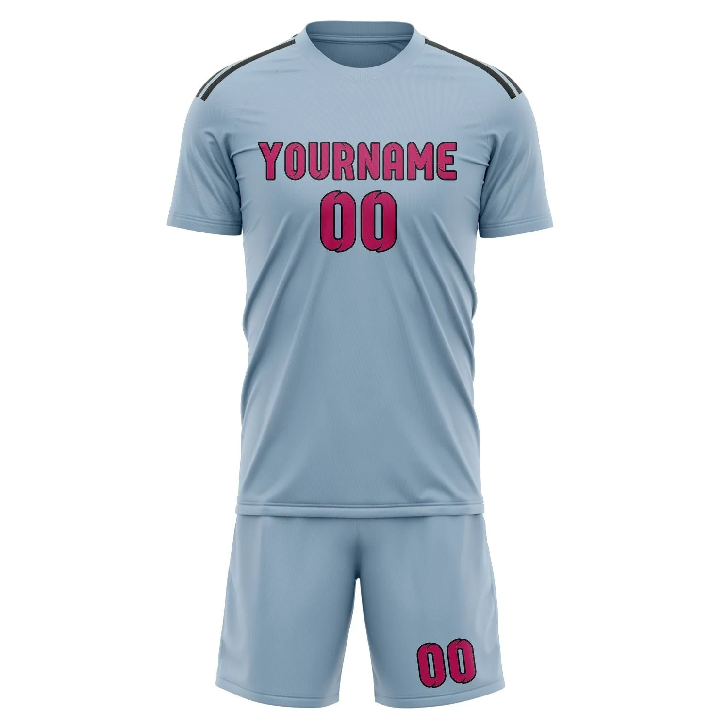 Custom Light Blue Pink Soccer Set sold by Tailorly product image thumbnail 2