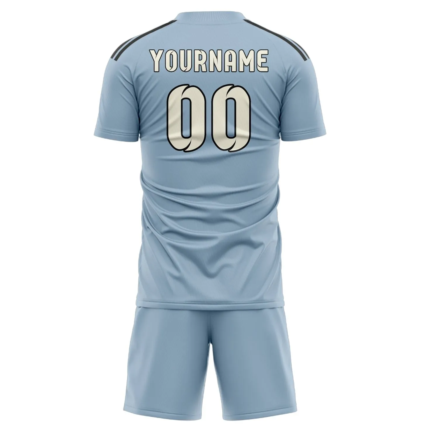 Custom Light Blue Cream Soccer Set sold by Tailorly product image thumbnail 3