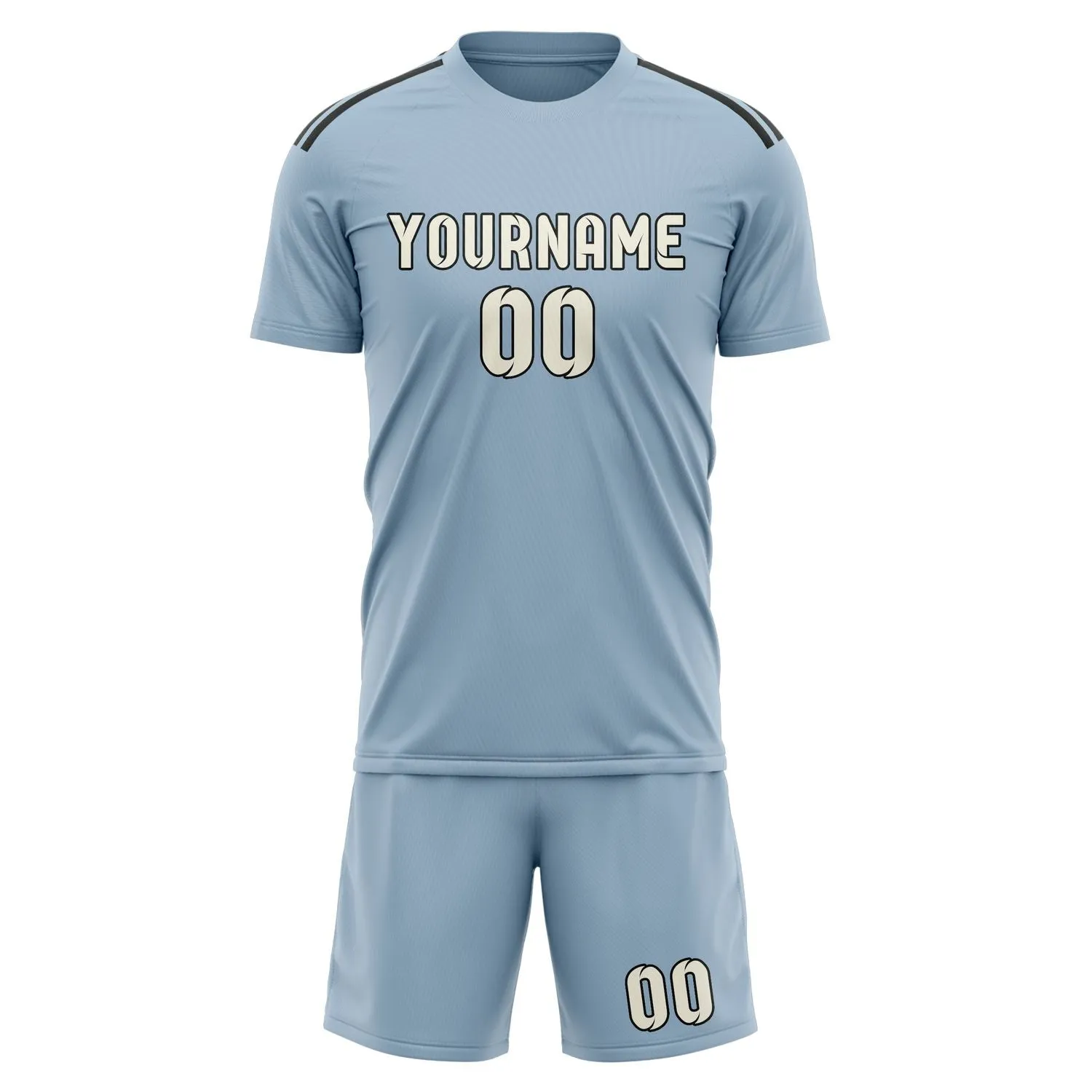 Custom Light Blue Cream Soccer Set sold by Tailorly product image thumbnail 2