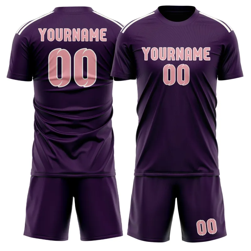 Custom Purple Light Pink Soccer Set made by Tailorly