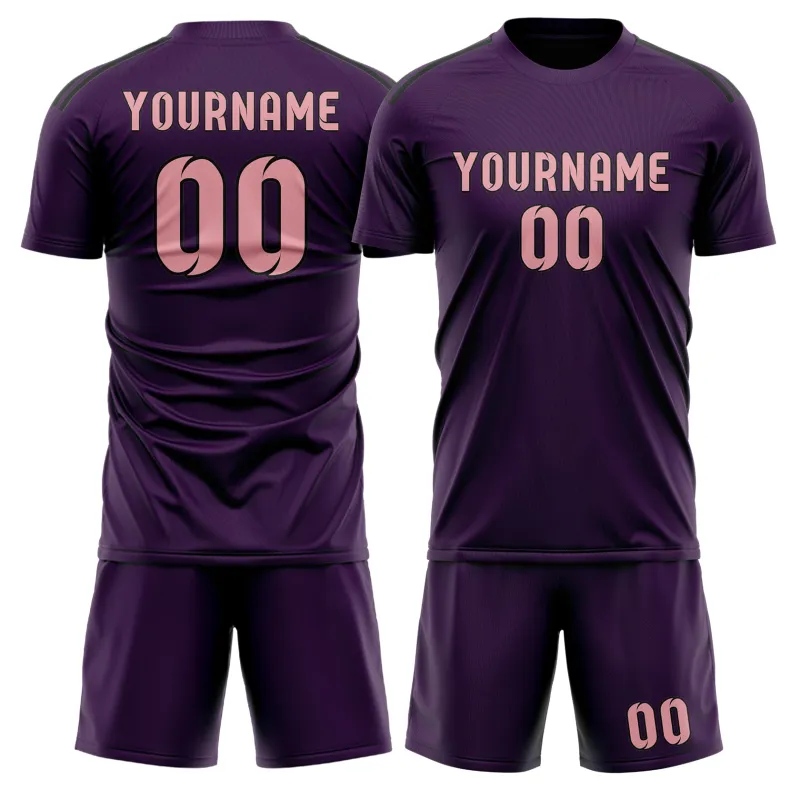 Custom Purple Light Pink Soccer Set made by Tailorly