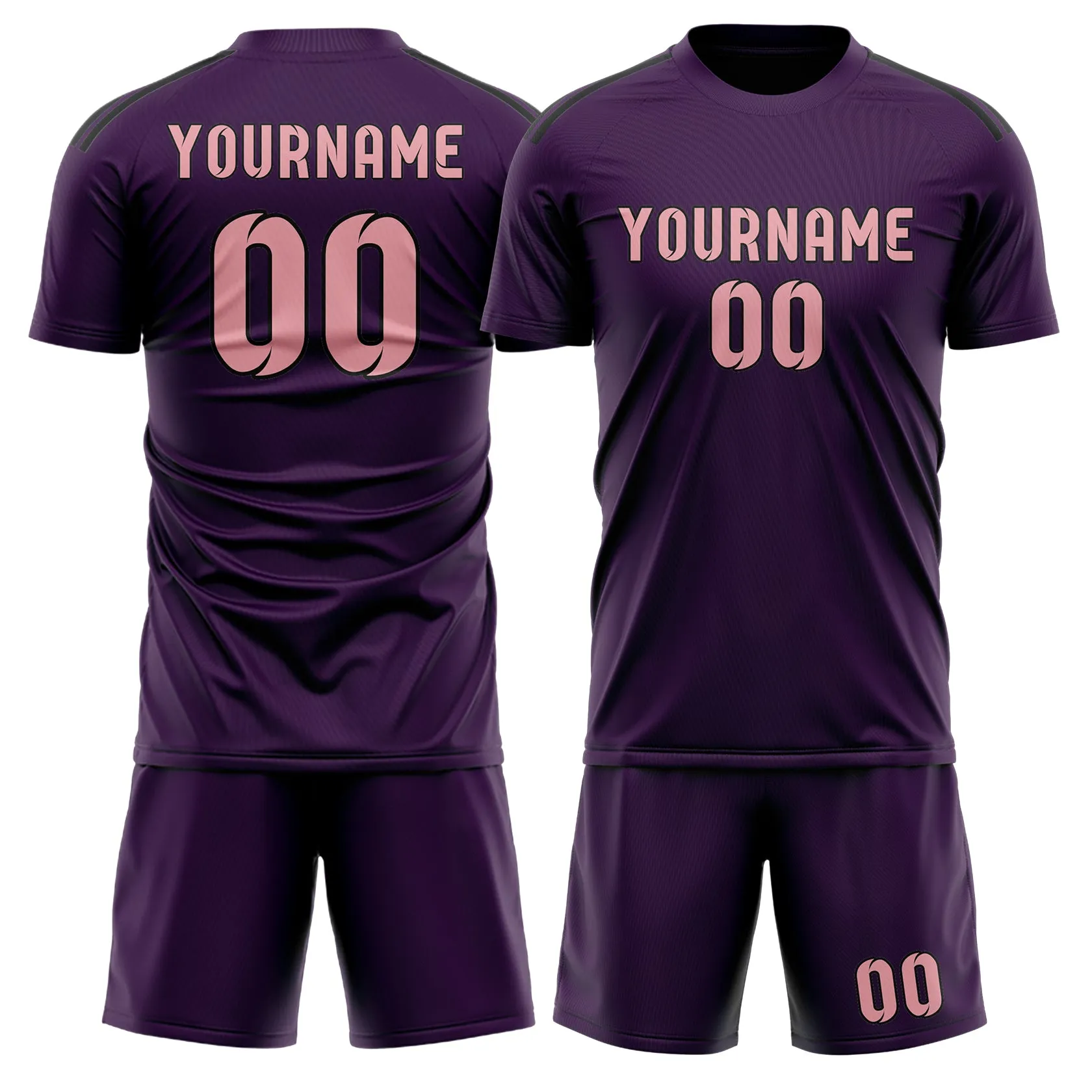 Custom Purple Light Pink Soccer Set sold by Tailorly