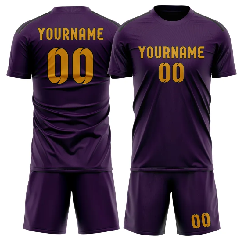 Custom Purple Yellow Soccer Set made by Tailorly