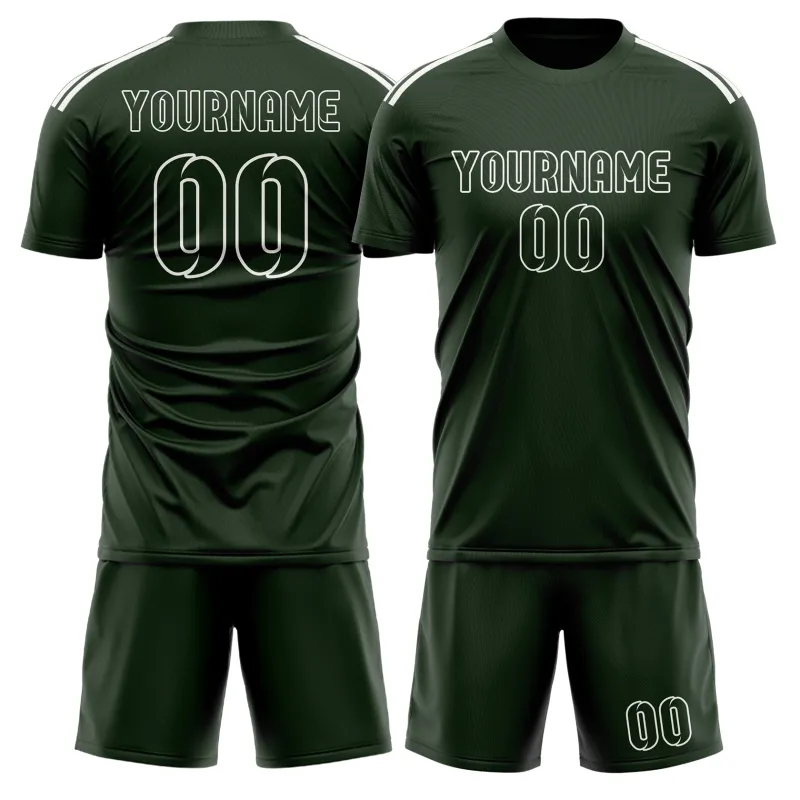 Custom Dark Green Dark Green Soccer Set made by Tailorly