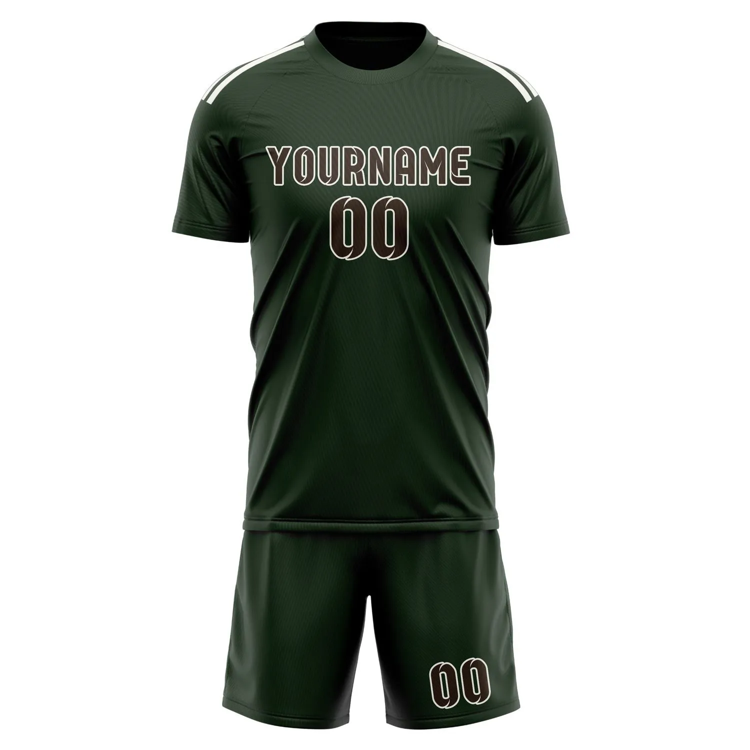 Custom Dark Green Brown Soccer Set sold by Tailorly product image thumbnail 2