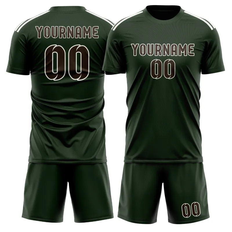 Custom Dark Green Brown Soccer Set made by Tailorly