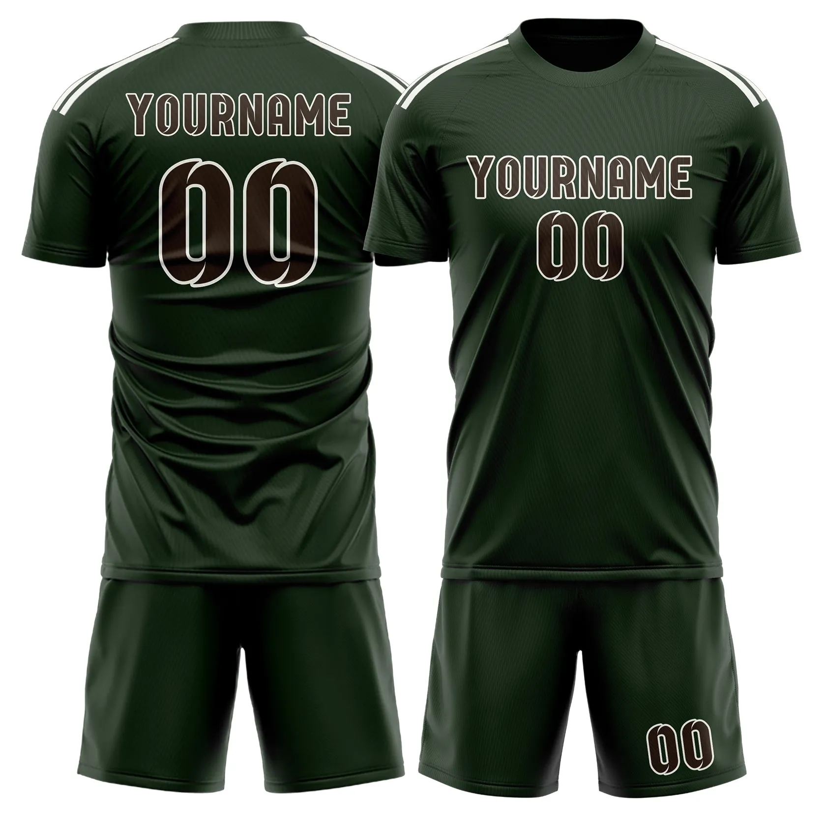Custom Dark Green Brown Soccer Set sold by Tailorly
