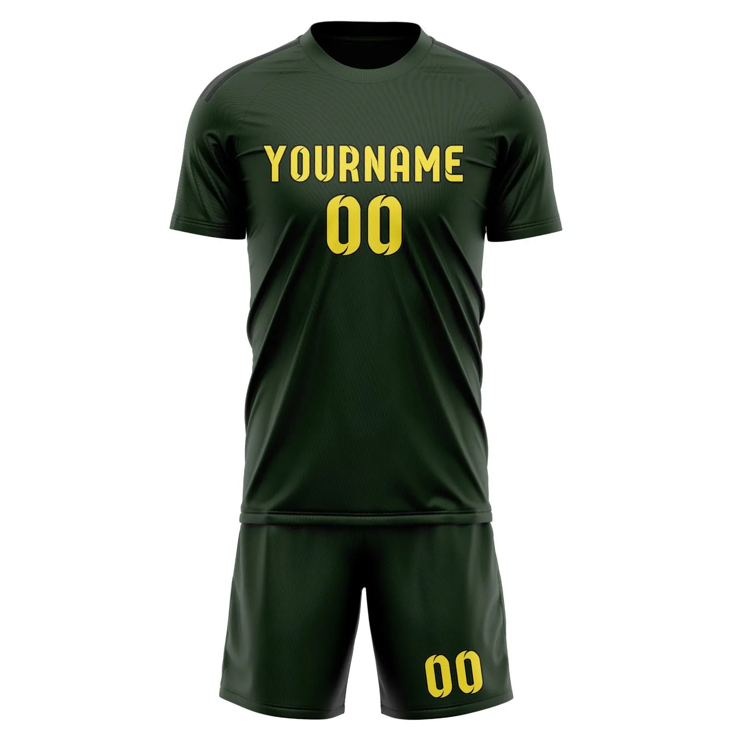 Custom Dark Green Light Yellow Soccer Set sold by Tailorly product image thumbnail 2