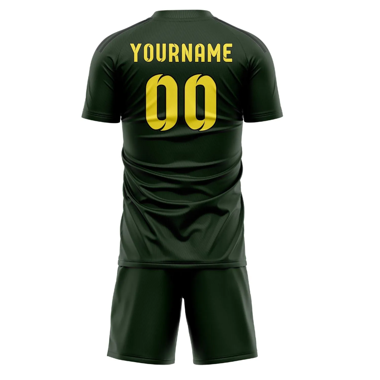 Custom Dark Green Light Yellow Soccer Set sold by Tailorly product image thumbnail 3