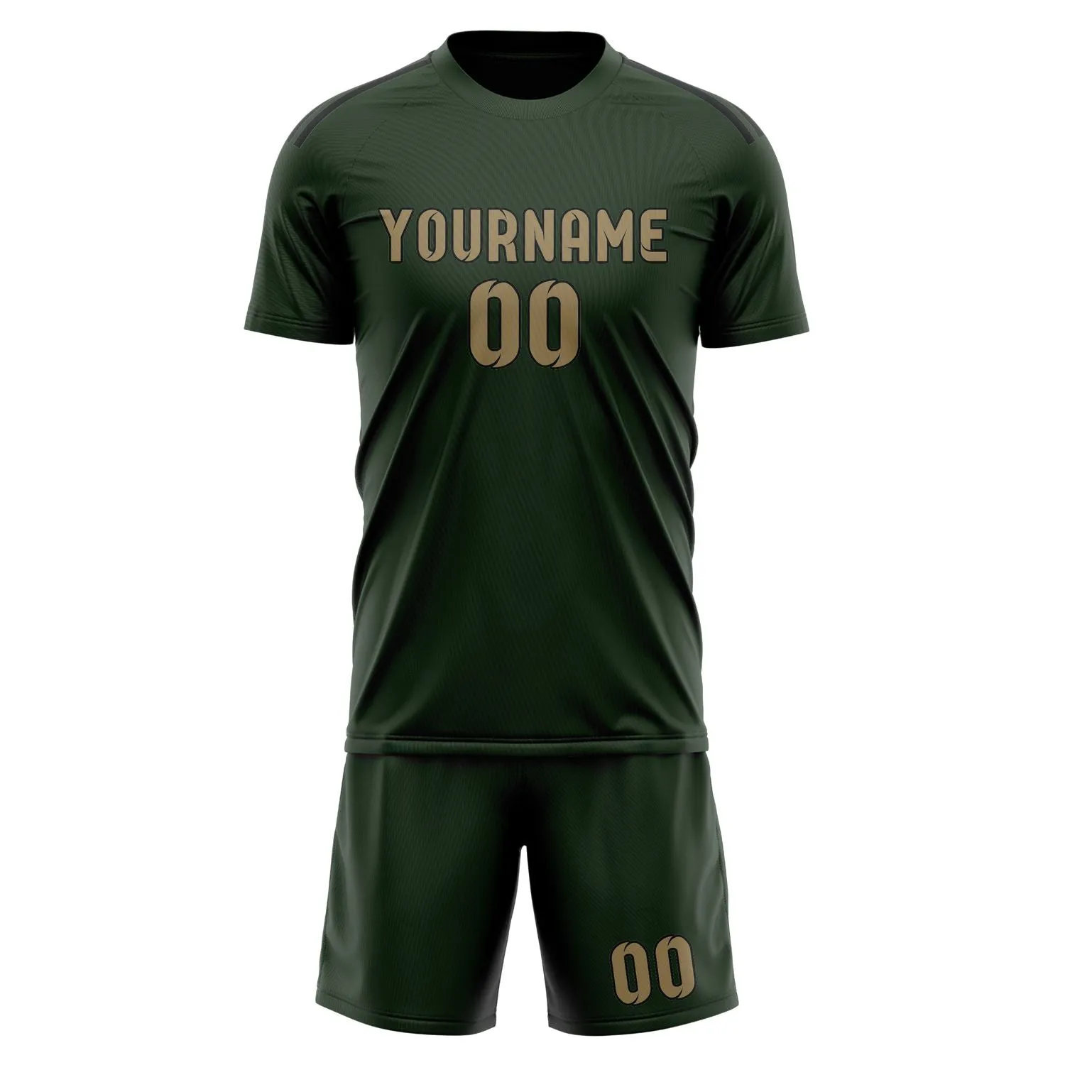 Custom Dark Green Light Khaki Soccer Set sold by Tailorly product image thumbnail 2