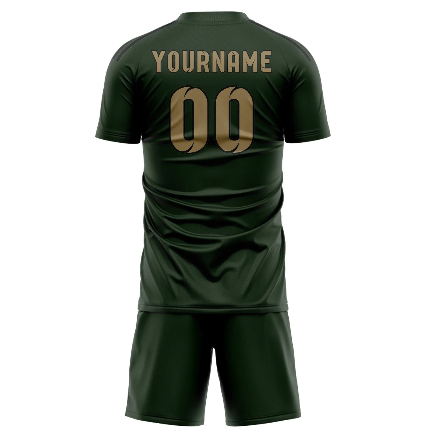 Custom Dark Green Light Khaki Soccer Set sold by Tailorly product image thumbnail 3