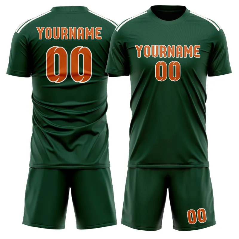 Custom Green Orange Soccer Set made by Tailorly
