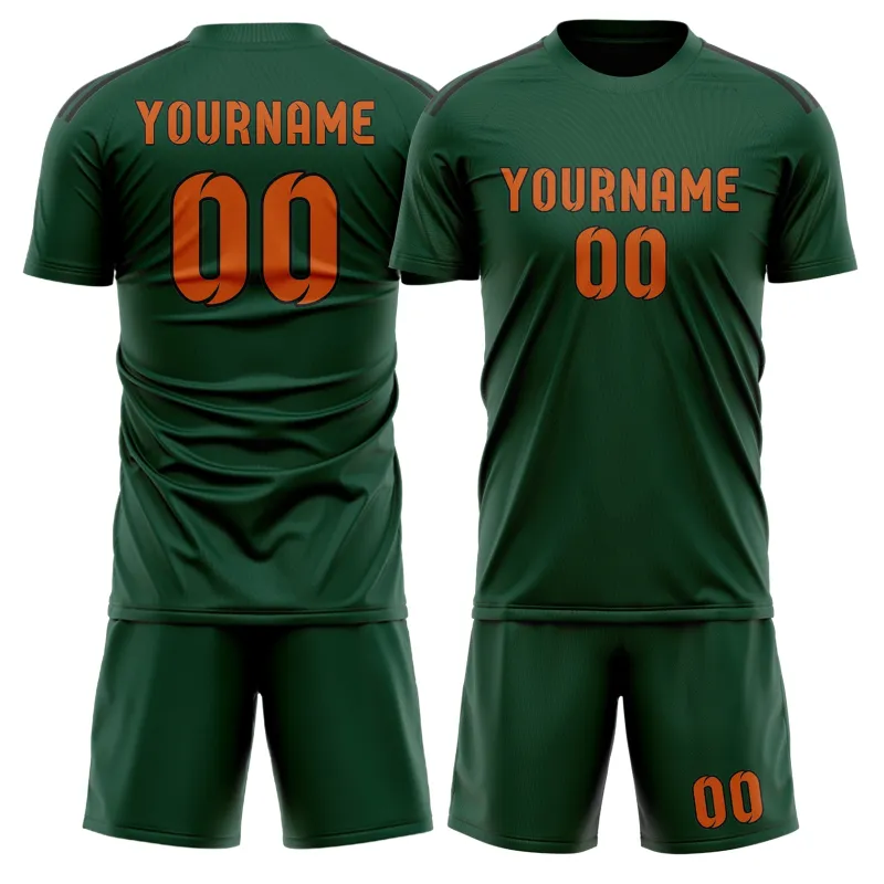 Custom Green Orange Soccer Set made by Tailorly