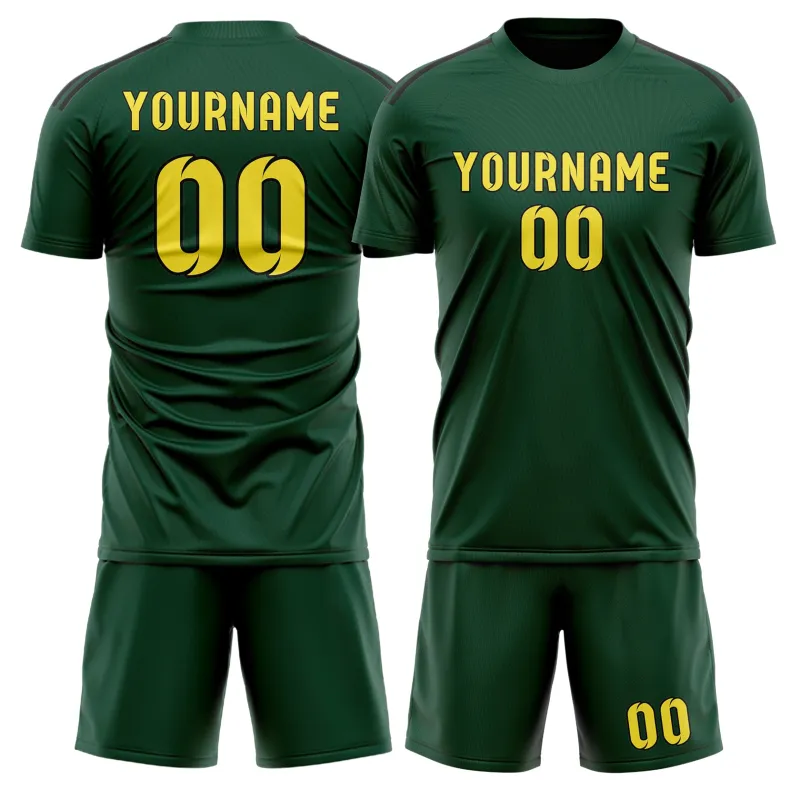 Custom Green Light Yellow Soccer Set made by Tailorly