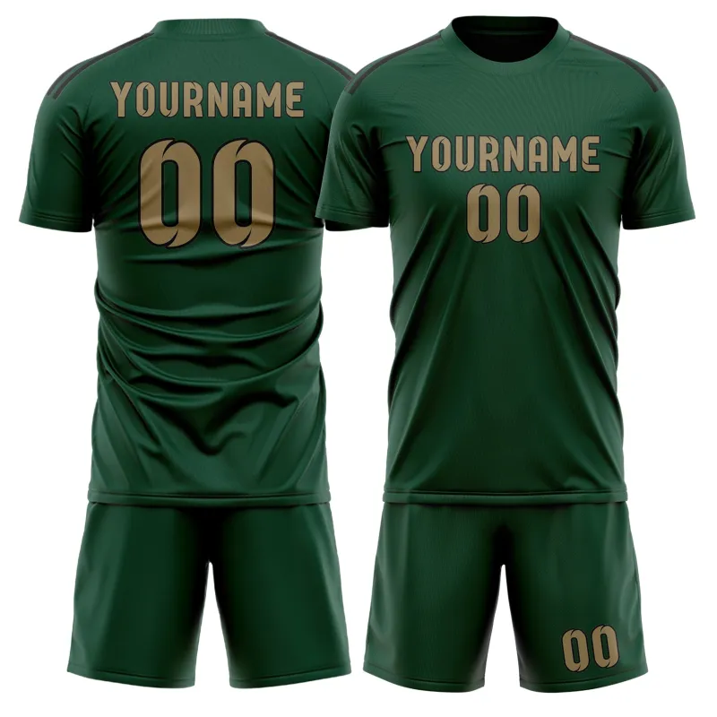 Custom Green Light Khaki Soccer Set made by Tailorly