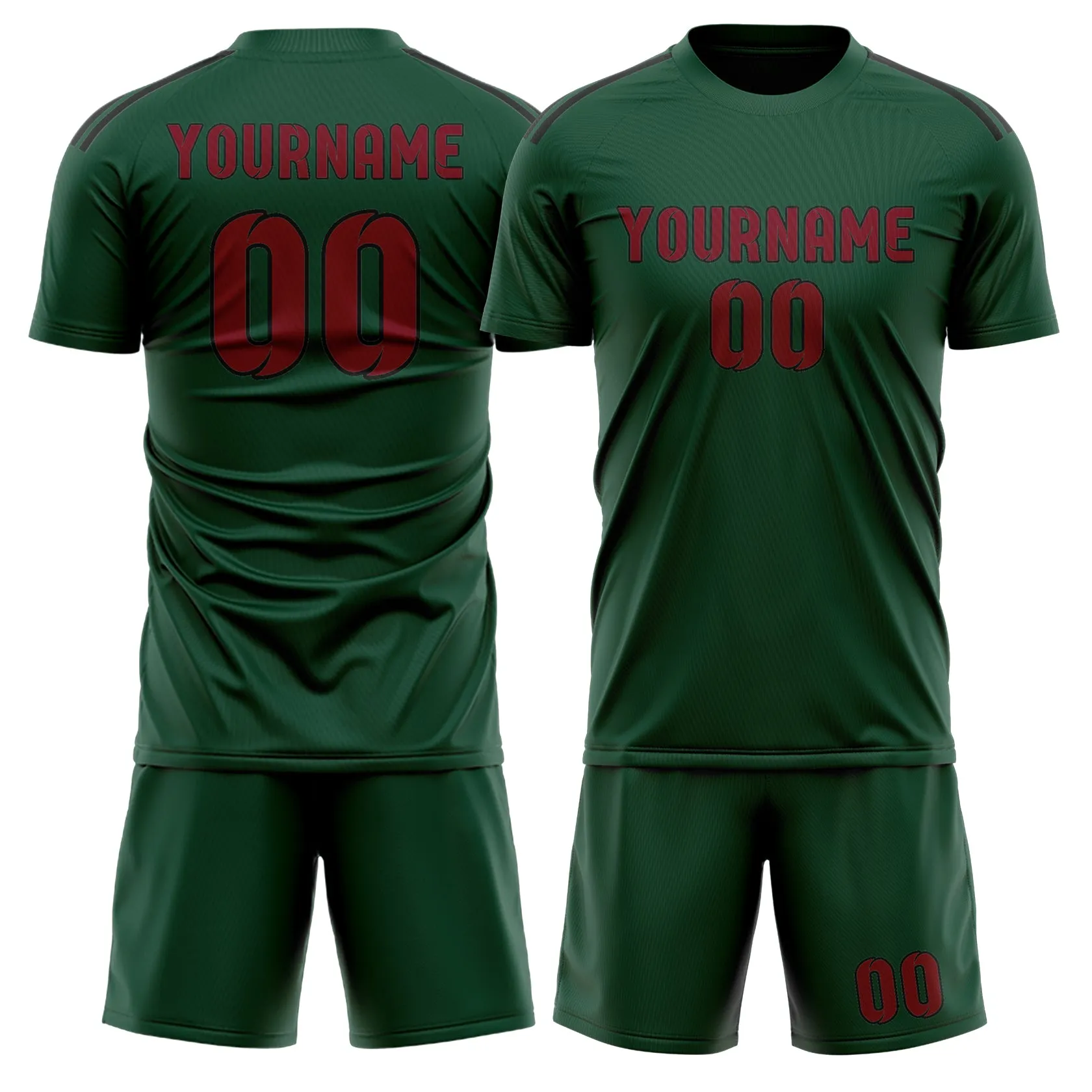 Custom Green Crimson Red Soccer Set sold by Tailorly