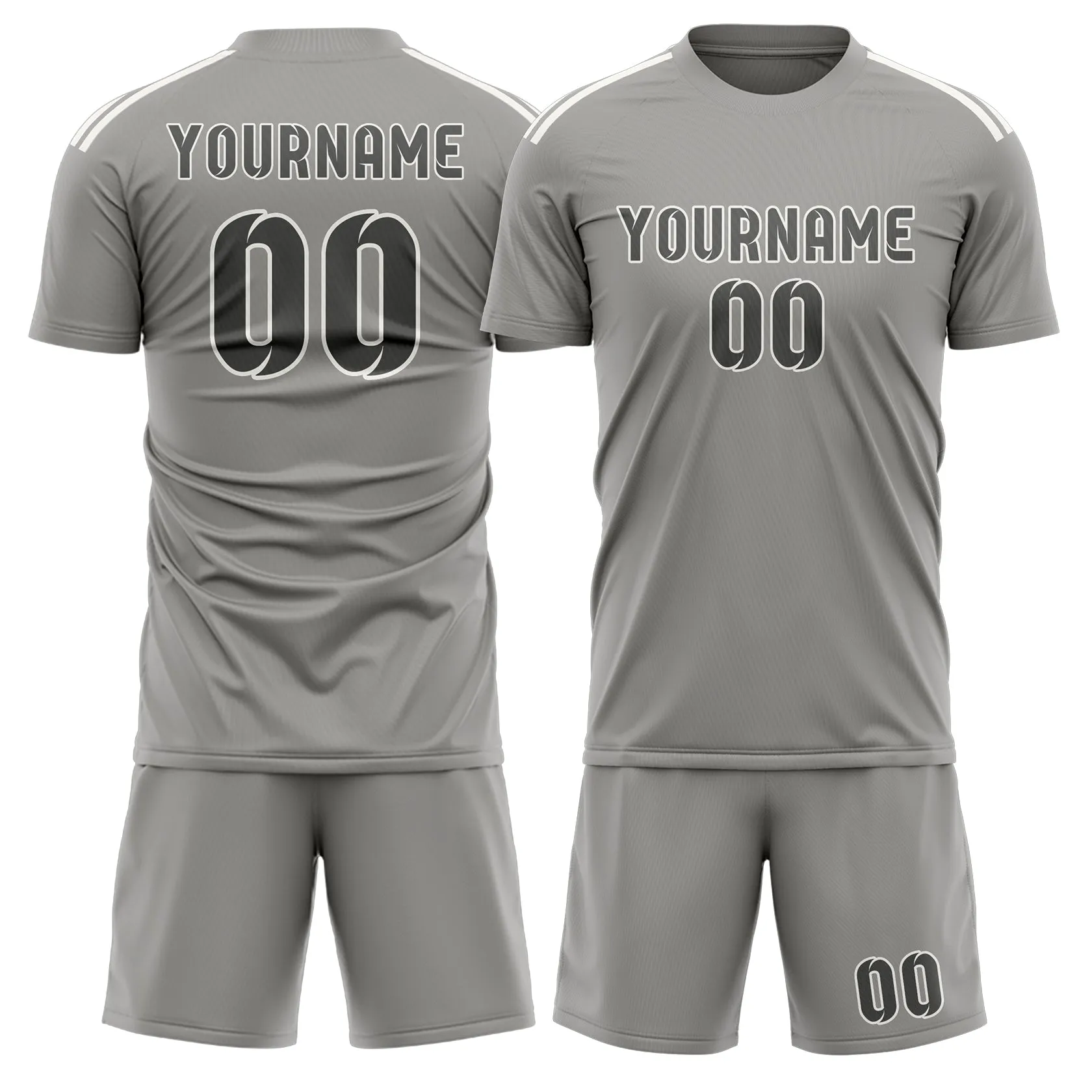 Custom Gray Dark Grey Soccer Set sold by Tailorly