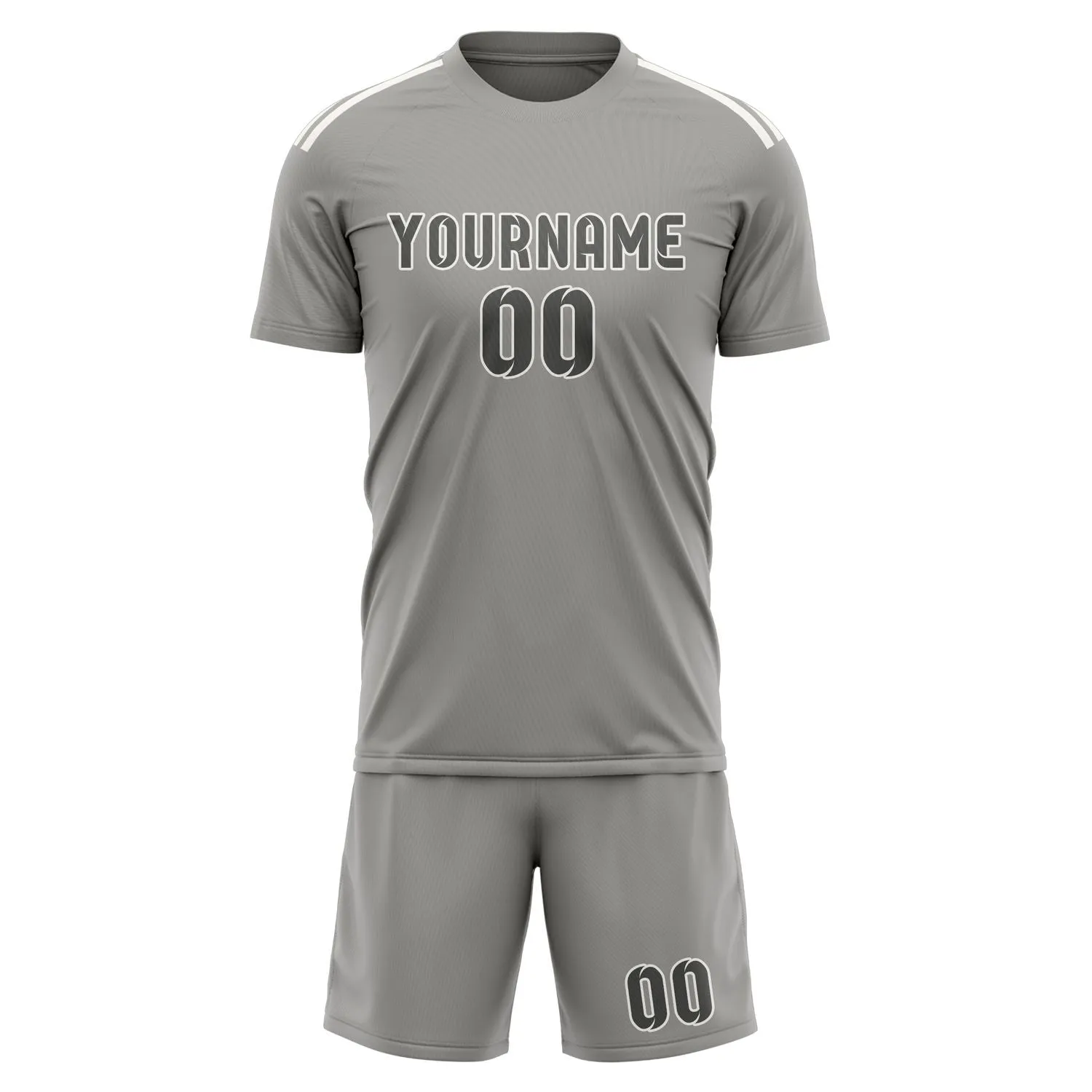 Custom Gray Dark Grey Soccer Set sold by Tailorly product image thumbnail 2