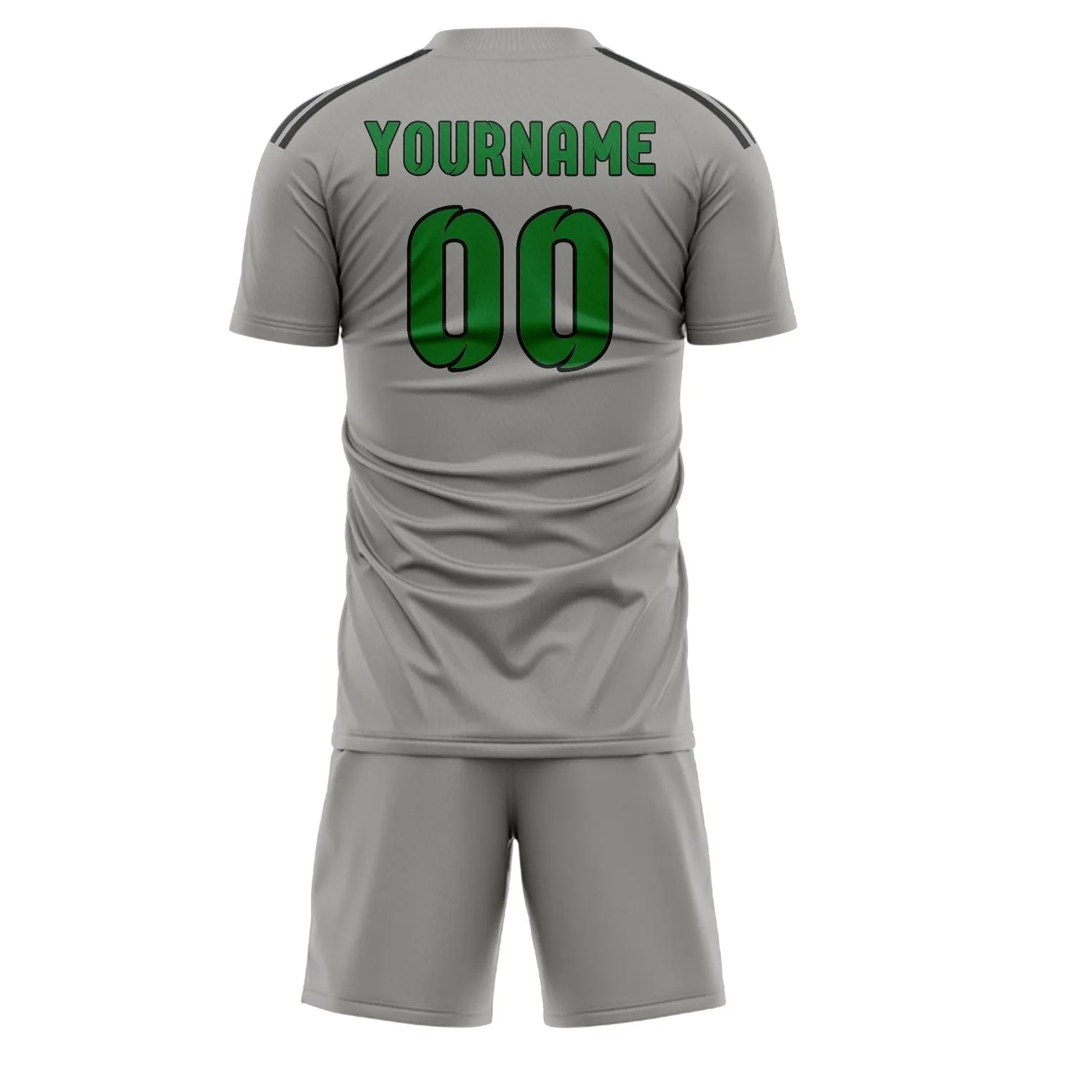 Custom Gray Emerald Green Soccer Set sold by Tailorly product image thumbnail 3