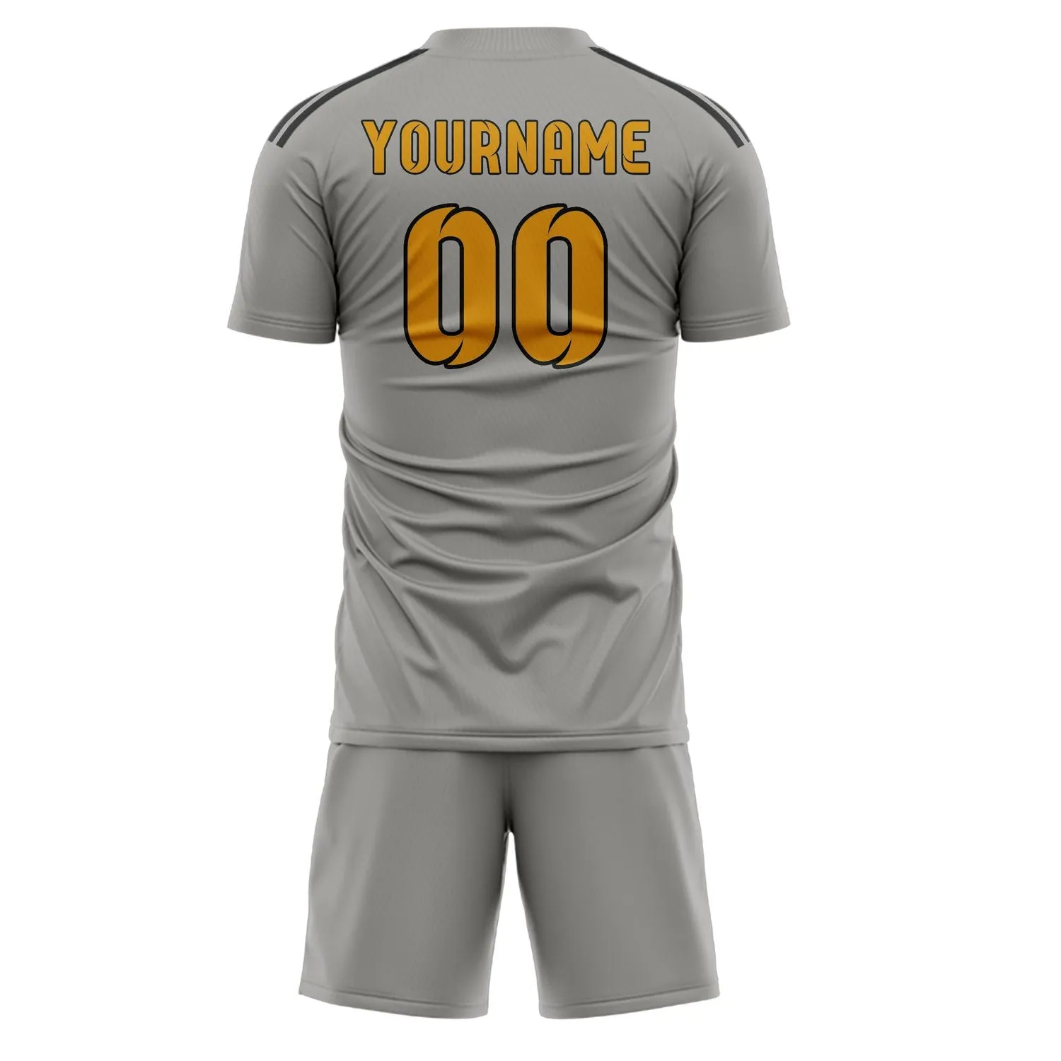 Custom Gray Yellow Soccer Set sold by Tailorly product image thumbnail 3