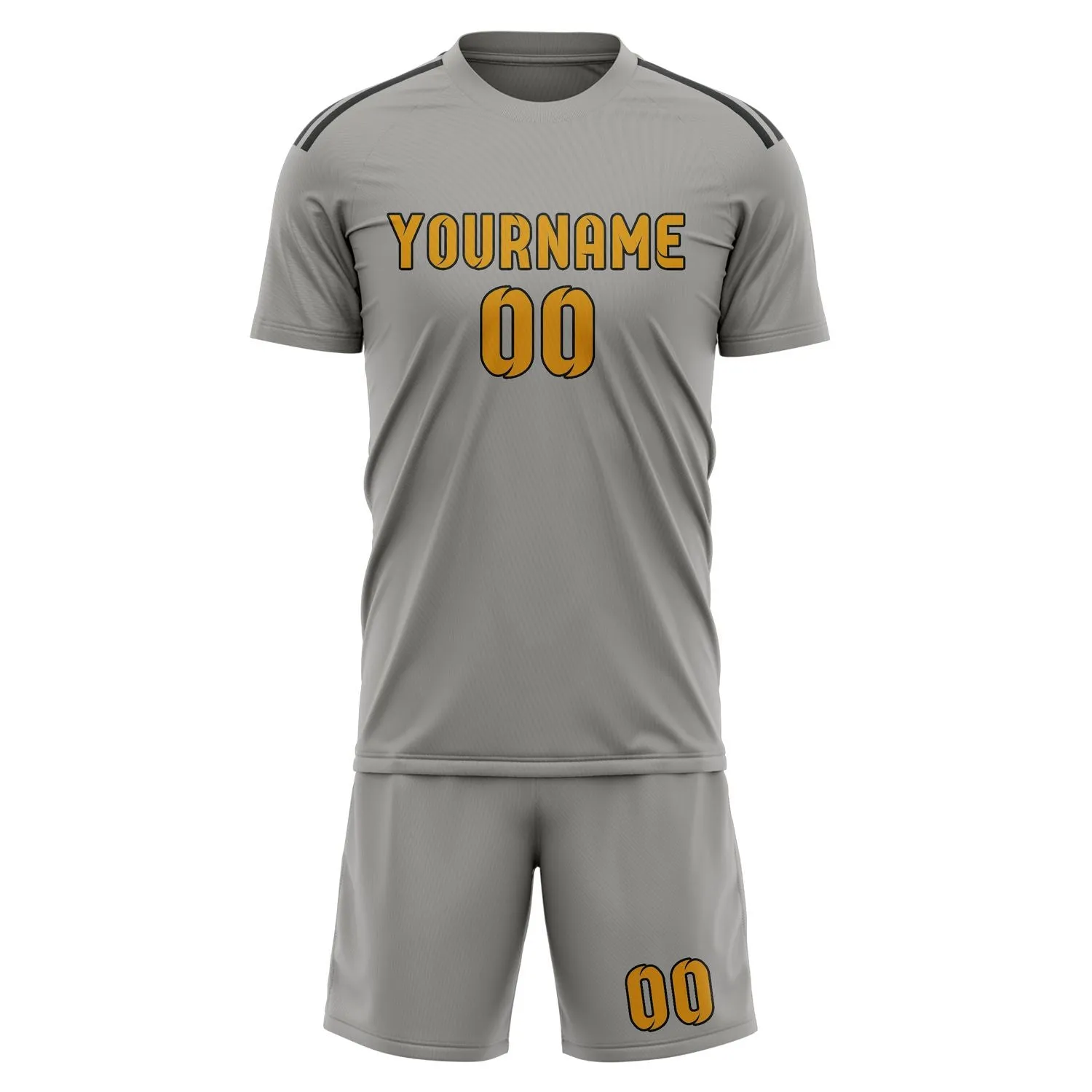 Custom Gray Yellow Soccer Set sold by Tailorly product image thumbnail 2