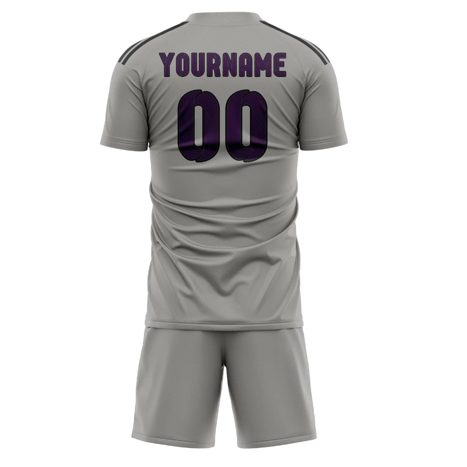 Custom Gray Purple Soccer Set sold by Tailorly product image thumbnail 3