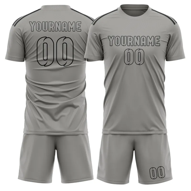 Custom Gray Gray Soccer Set made by Tailorly