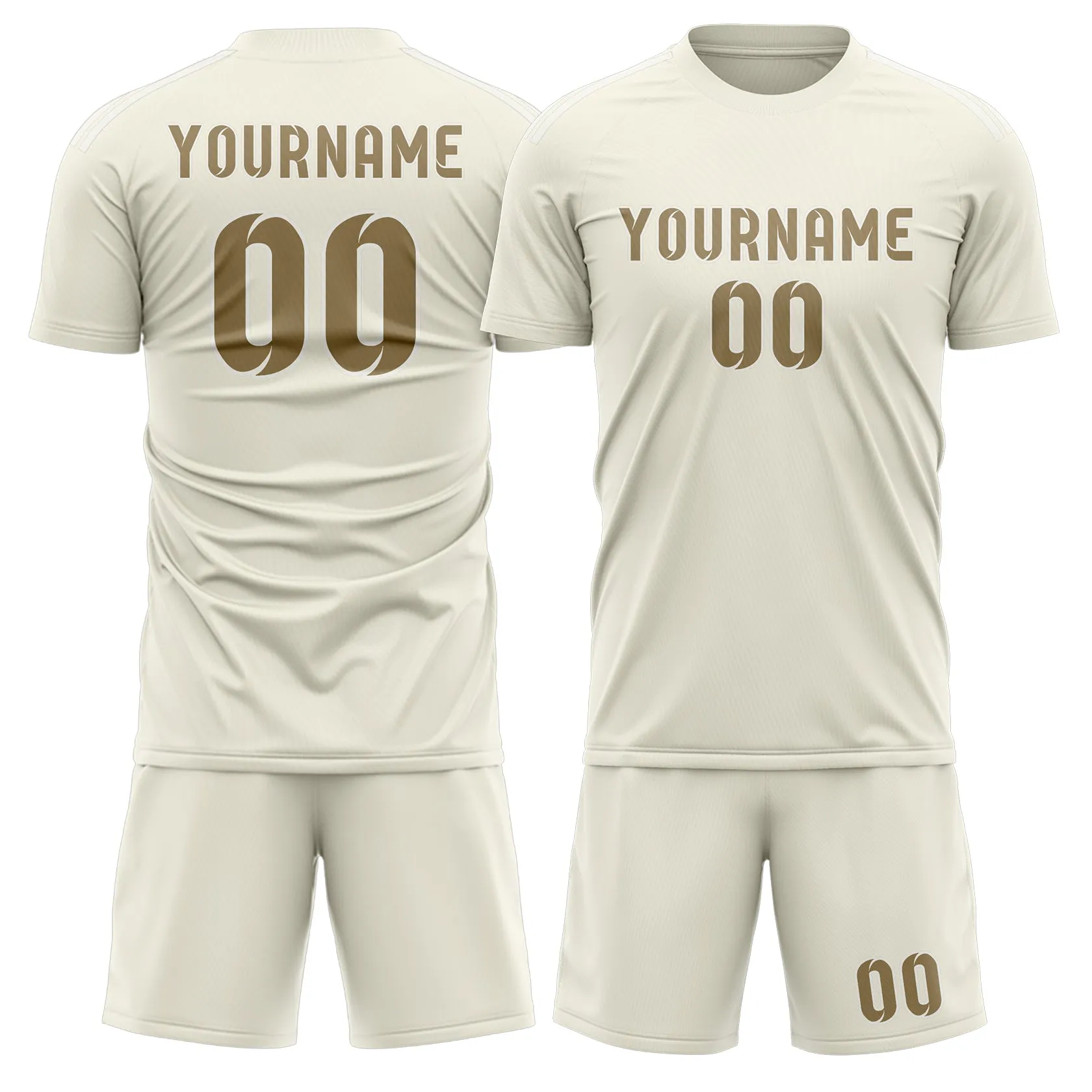 Custom Cream Light Khaki Soccer Set sold by Tailorly