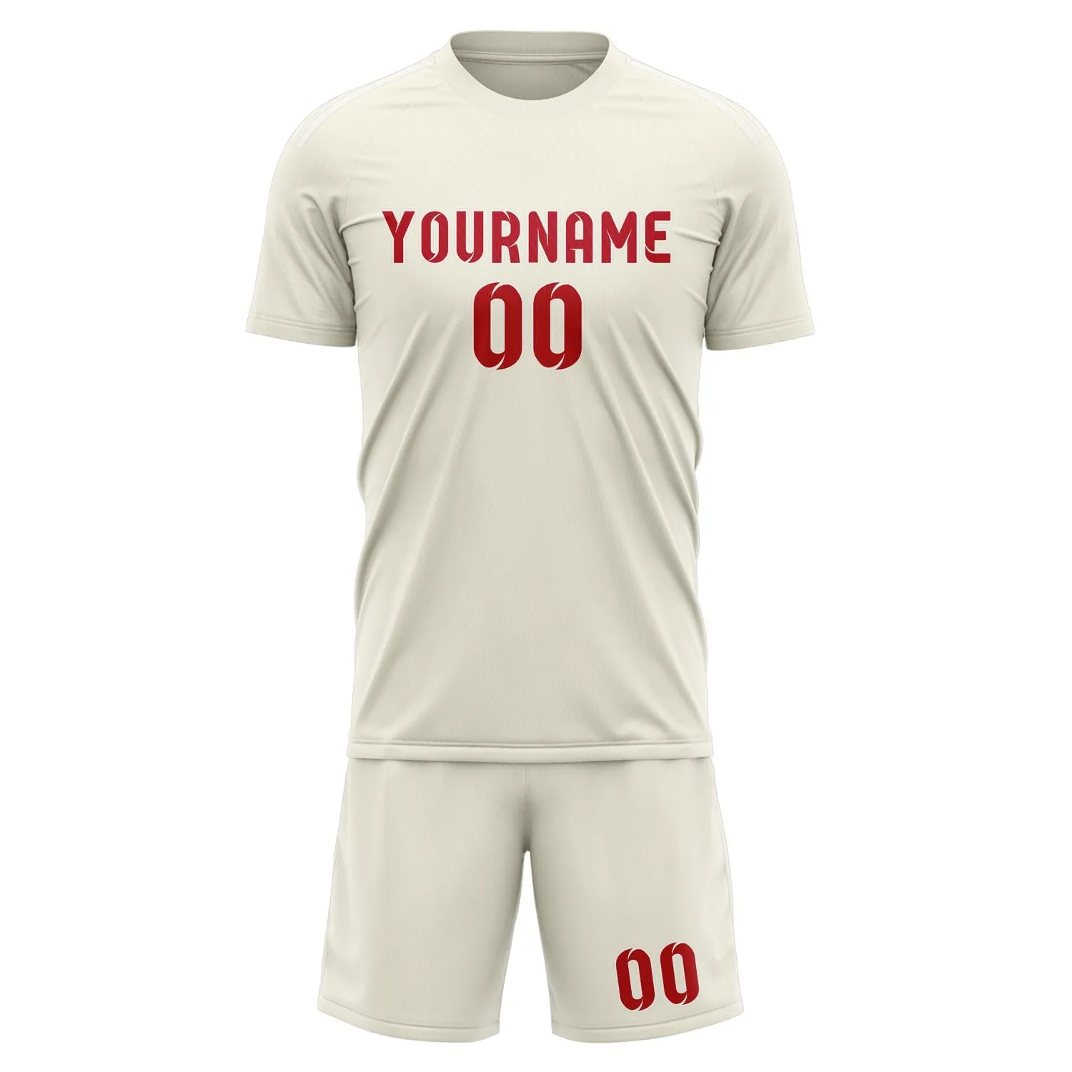 Custom Cream Red Soccer Set sold by Tailorly product image thumbnail 2