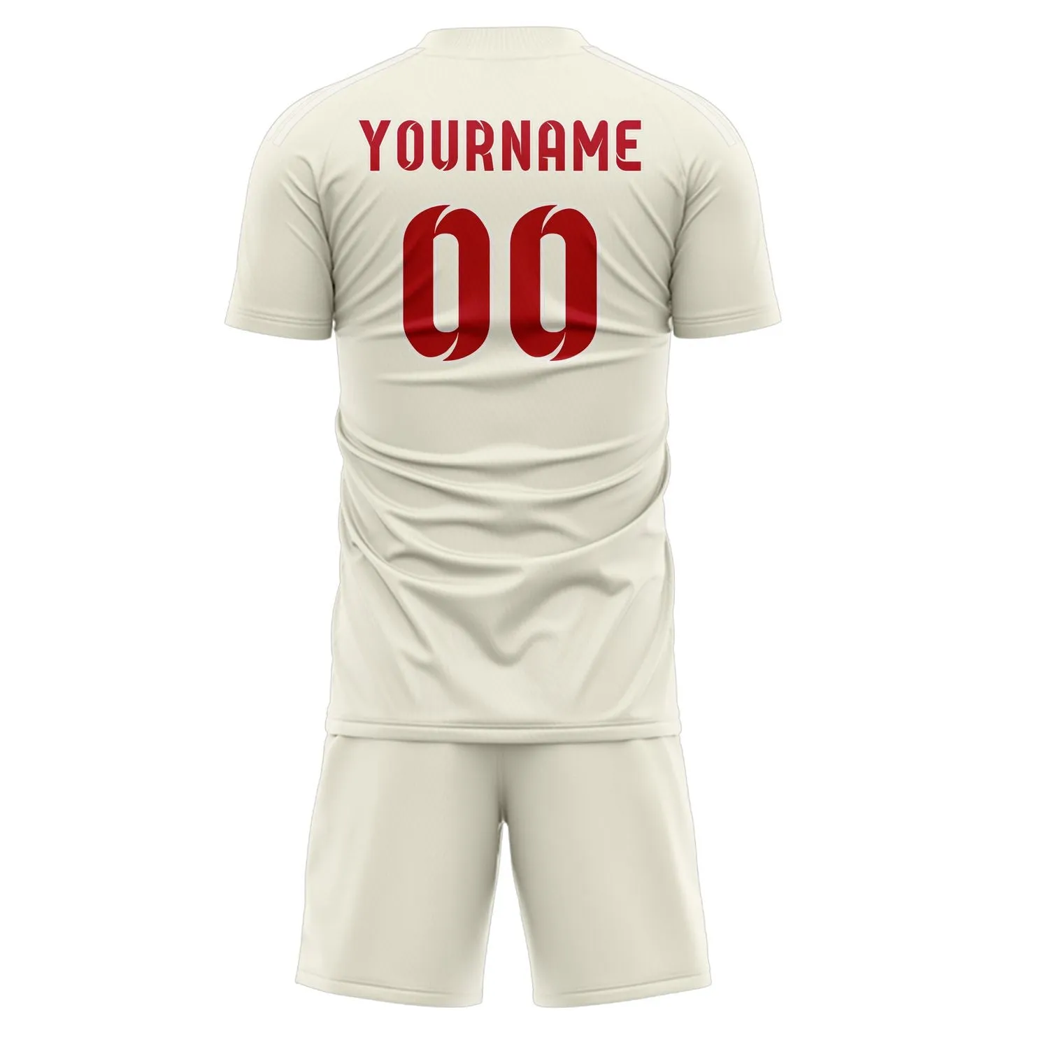 Custom Cream Red Soccer Set sold by Tailorly product image thumbnail 3